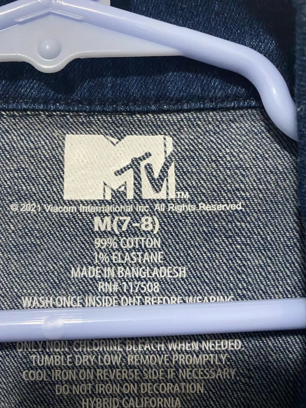 99%COTTON MTV Navy Blue Denim Jacket with Checkerboard MTV Patch